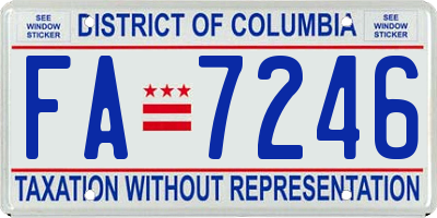 DC license plate FA7246