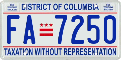 DC license plate FA7250