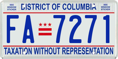 DC license plate FA7271