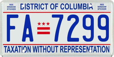 DC license plate FA7299