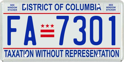 DC license plate FA7301