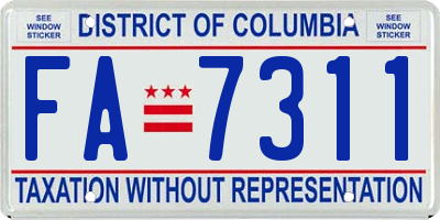 DC license plate FA7311