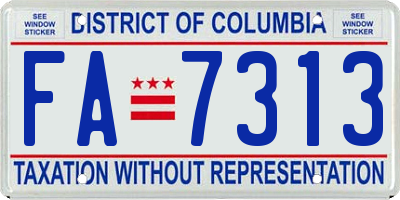 DC license plate FA7313