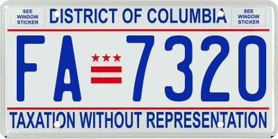 DC license plate FA7320