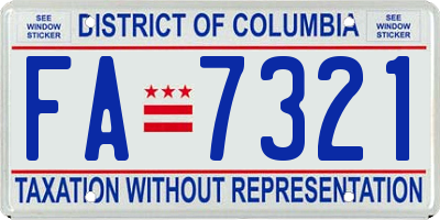 DC license plate FA7321