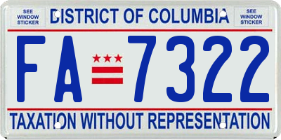 DC license plate FA7322