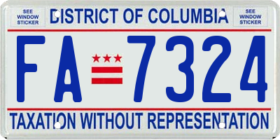 DC license plate FA7324