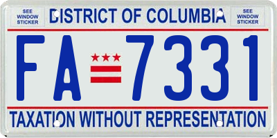 DC license plate FA7331