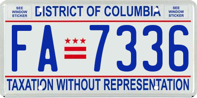 DC license plate FA7336