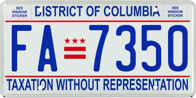 DC license plate FA7350