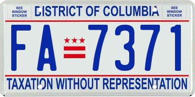 DC license plate FA7371