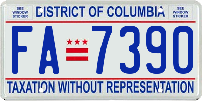 DC license plate FA7390