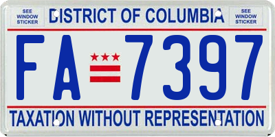 DC license plate FA7397