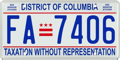 DC license plate FA7406