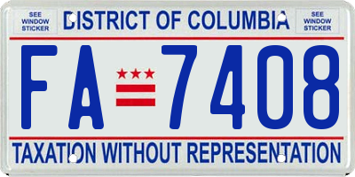 DC license plate FA7408