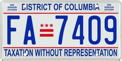 DC license plate FA7409