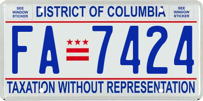 DC license plate FA7424