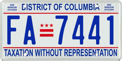 DC license plate FA7441