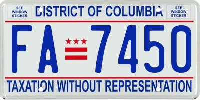 DC license plate FA7450