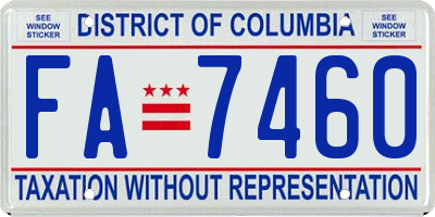 DC license plate FA7460