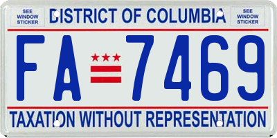 DC license plate FA7469