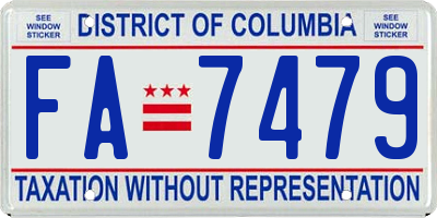 DC license plate FA7479