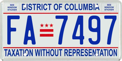 DC license plate FA7497