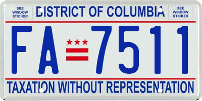 DC license plate FA7511