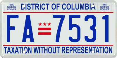 DC license plate FA7531