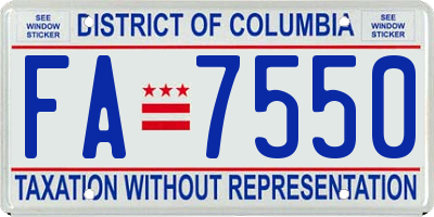 DC license plate FA7550