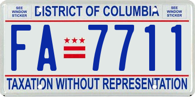 DC license plate FA7711