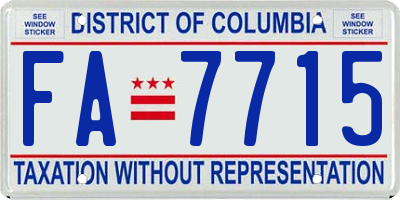 DC license plate FA7715