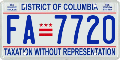 DC license plate FA7720