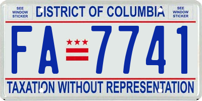 DC license plate FA7741