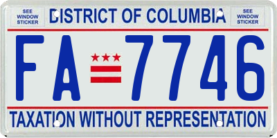 DC license plate FA7746