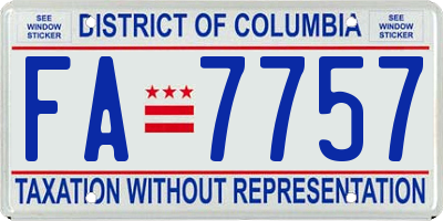 DC license plate FA7757