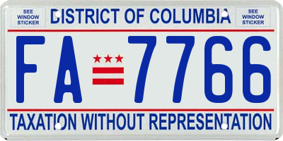 DC license plate FA7766