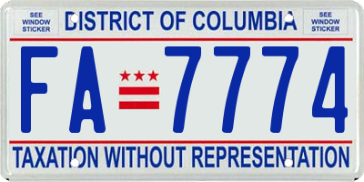 DC license plate FA7774