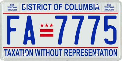 DC license plate FA7775