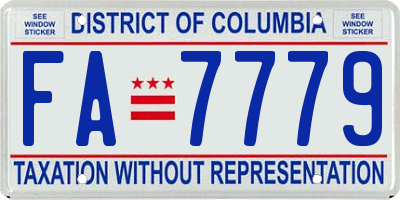 DC license plate FA7779