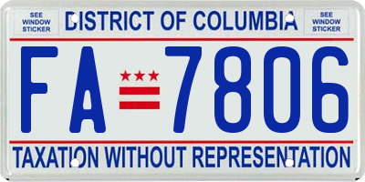 DC license plate FA7806