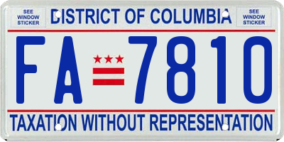 DC license plate FA7810