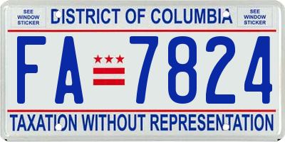 DC license plate FA7824