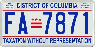 DC license plate FA7871