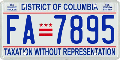 DC license plate FA7895