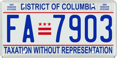 DC license plate FA7903