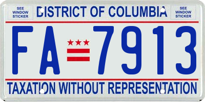 DC license plate FA7913