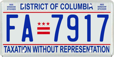 DC license plate FA7917