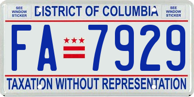 DC license plate FA7929