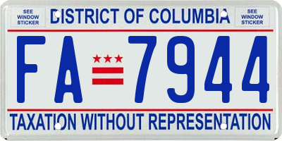 DC license plate FA7944